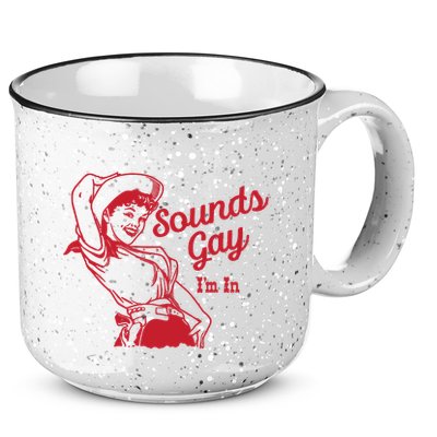 Sounds Gay IM In Retro Lgbt 80s Pride 15oz Campfire Ceramic Mug