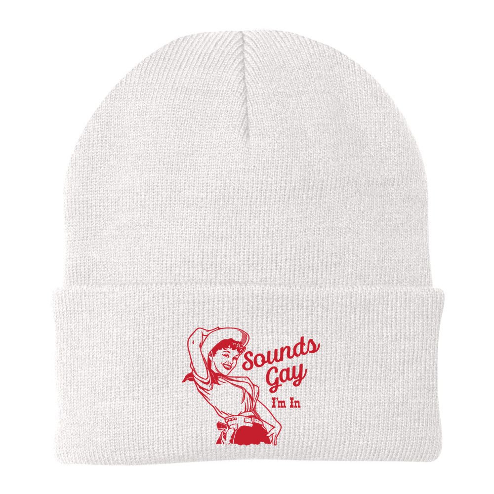 Sounds Gay IM In Retro Lgbt 80s Pride Beanie