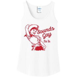 Sounds Gay IM In Retro Lgbt 80s Pride Ladies Essential Tank