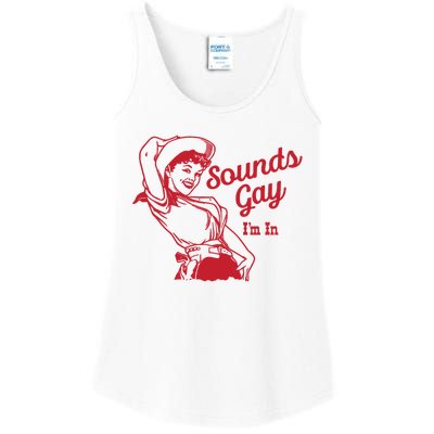 Sounds Gay IM In Retro Lgbt 80s Pride Ladies Essential Tank