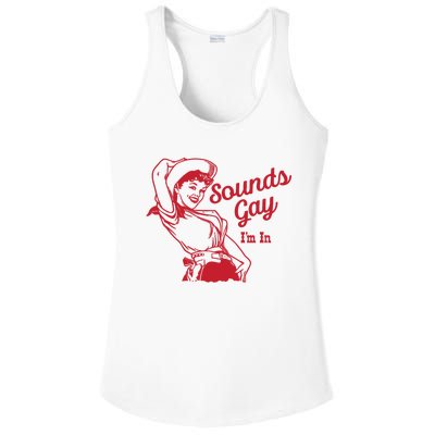 Sounds Gay IM In Retro Lgbt 80s Pride Ladies PosiCharge Competitor Racerback Tank