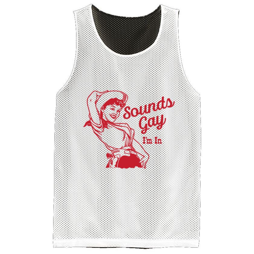 Sounds Gay IM In Retro Lgbt 80s Pride Mesh Reversible Basketball Jersey Tank