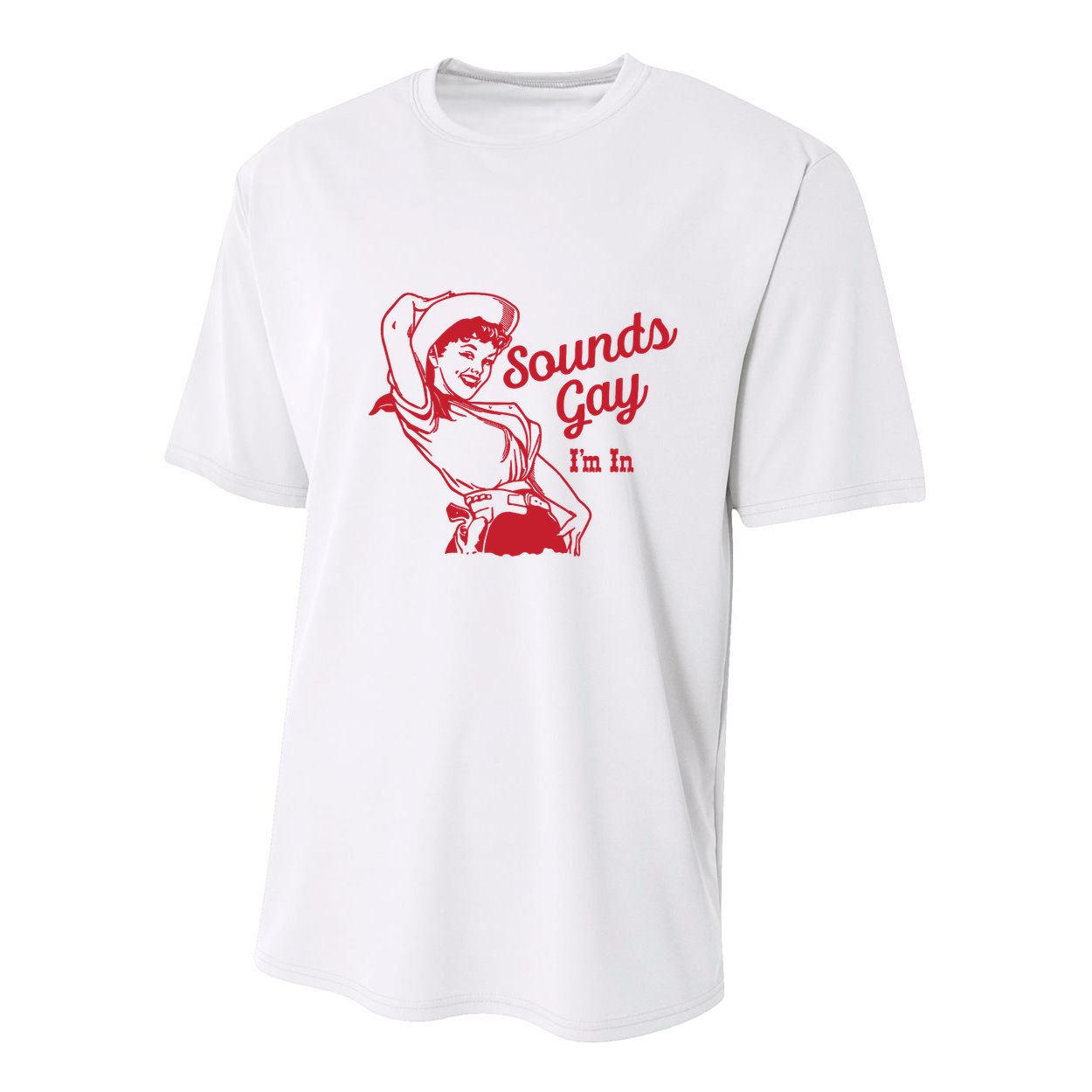 Sounds Gay IM In Retro Lgbt 80s Pride Youth Performance Sprint T-Shirt