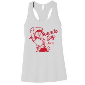 Sounds Gay IM In Retro Lgbt 80s Pride Women's Racerback Tank