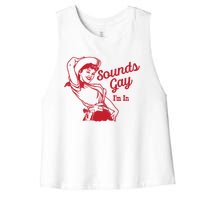 Sounds Gay IM In Retro Lgbt 80s Pride Women's Racerback Cropped Tank