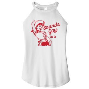 Sounds Gay IM In Retro Lgbt 80s Pride Women's Perfect Tri Rocker Tank