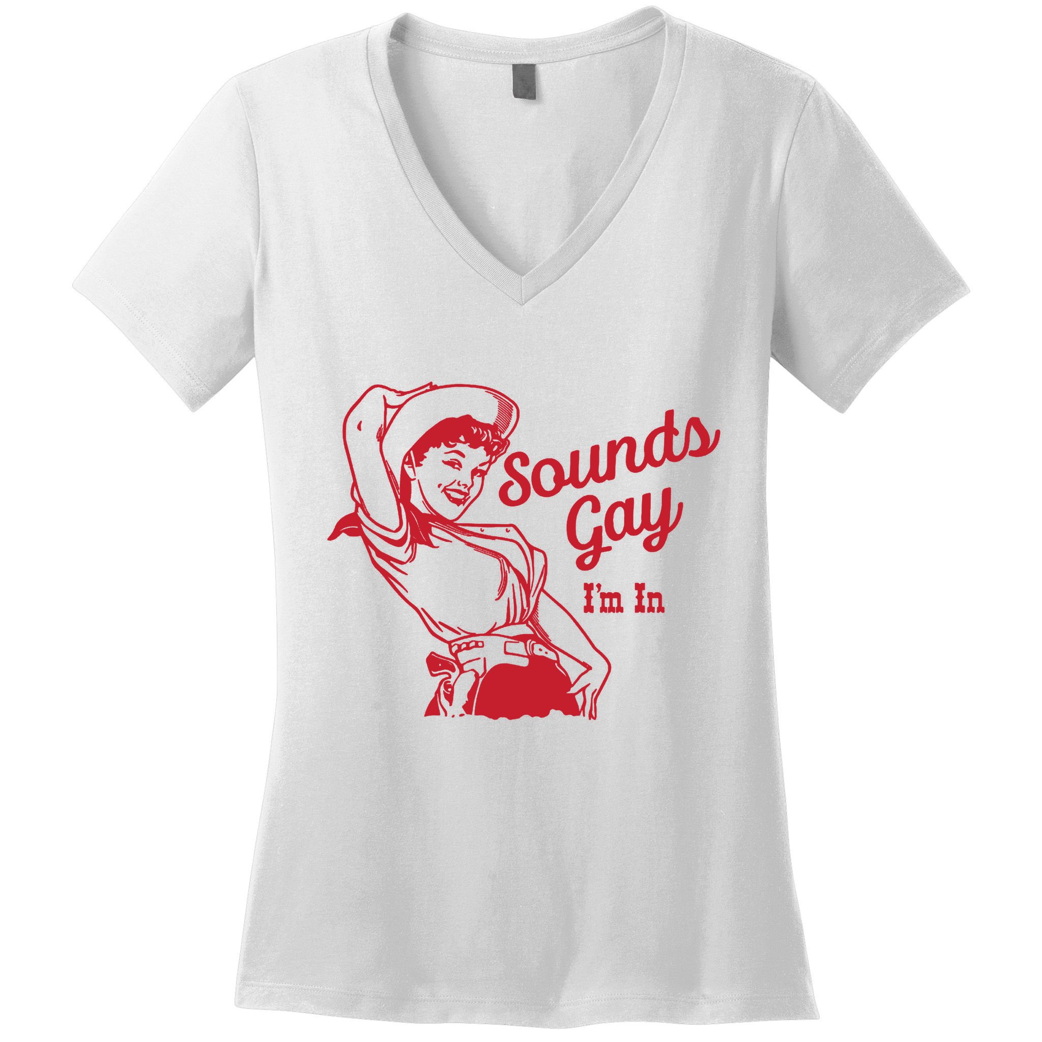 Sounds Gay IM In Retro Lgbt 80s Pride Women's V-Neck T-Shirt