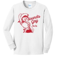 Sounds Gay IM In Retro Lgbt 80s Pride Kids Long Sleeve Shirt