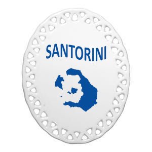 Santorini Greek Island Greece Mediterranean Travelers Travel Ceramic Oval Ornament