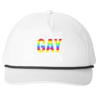 Sounds Gay I'm In LGBT Pride Gifts Snapback Five-Panel Rope Hat