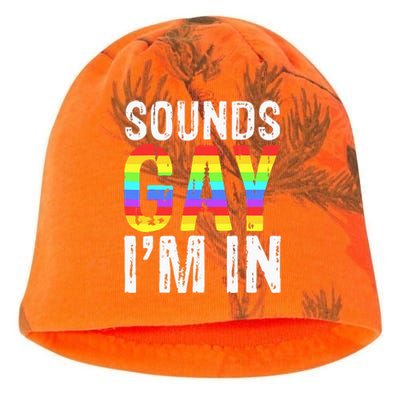 Sounds Gay I'm In LGBT Pride Gifts Kati - Camo Knit Beanie