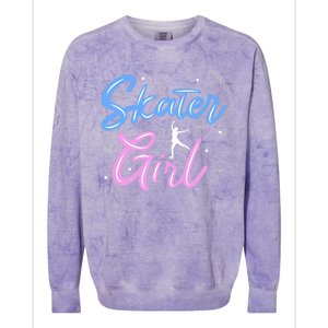 Skater Girl Ice Skating Colorblast Crewneck Sweatshirt