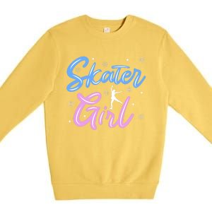 Skater Girl Ice Skating Premium Crewneck Sweatshirt