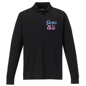 Skater Girl Ice Skating Performance Long Sleeve Polo