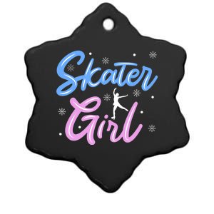 Skater Girl Ice Skating Ceramic Star Ornament