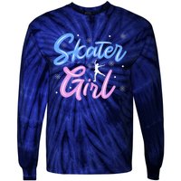 Skater Girl Ice Skating Tie-Dye Long Sleeve Shirt