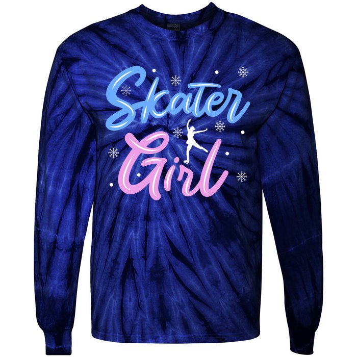 Skater Girl Ice Skating Tie-Dye Long Sleeve Shirt