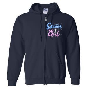 Skater Girl Ice Skating Full Zip Hoodie