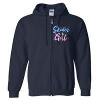 Skater Girl Ice Skating Full Zip Hoodie