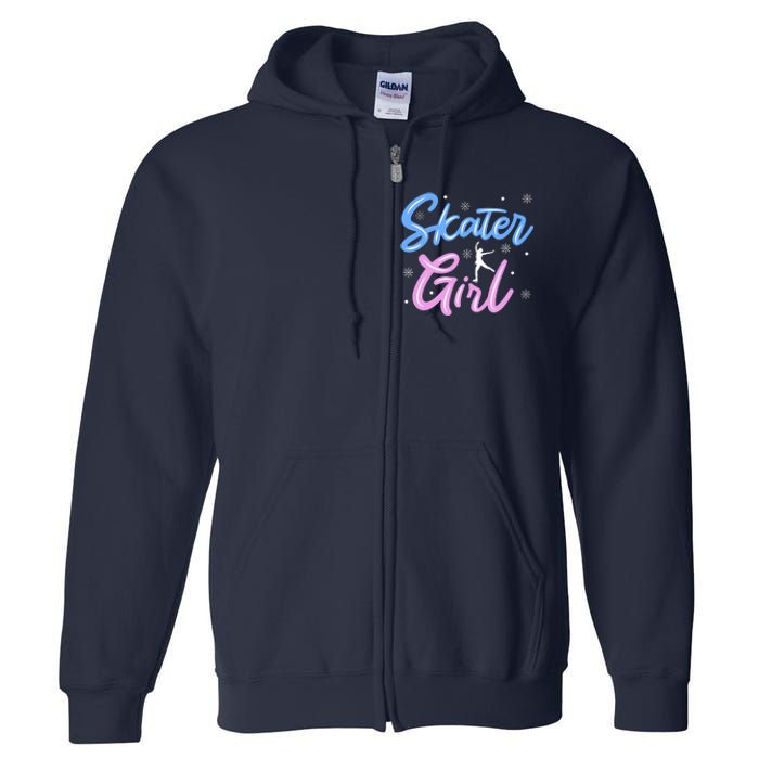 Skater Girl Ice Skating Full Zip Hoodie