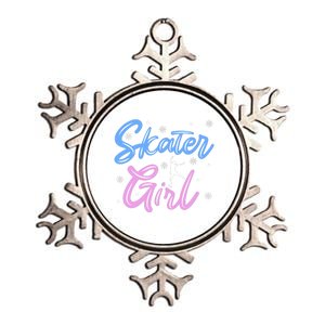 Skater Girl Ice Skating Metallic Star Ornament