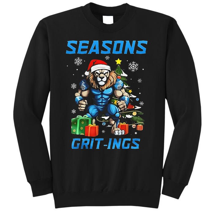 Seasons Grit Ings Lions Christmas Funny Christmas 2024 Sweatshirt