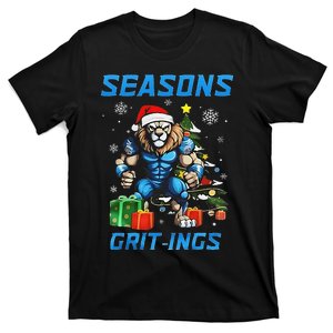 Seasons Grit Ings Lions Christmas Funny Christmas 2024 T-Shirt