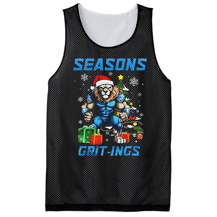 Seasons Grit Ings Lions Christmas Funny Christmas 2024 Mesh Reversible Basketball Jersey Tank