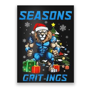 Seasons Grit Ings Lions Christmas Funny Christmas 2024 Poster