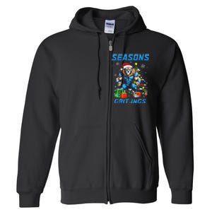 Seasons Grit Ings Lions Christmas Funny Christmas 2024 Full Zip Hoodie