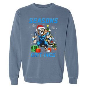 Seasons Grit Ings Lions Christmas Funny Christmas 2024 Garment-Dyed Sweatshirt