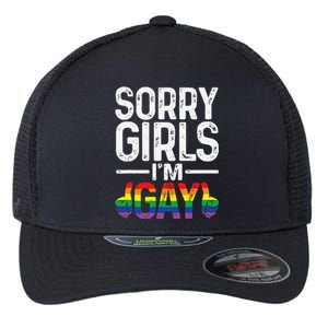 Sorry Girl Im Gay Rainbow Flag Funny Lgbt Pride Gift Flexfit Unipanel Trucker Cap