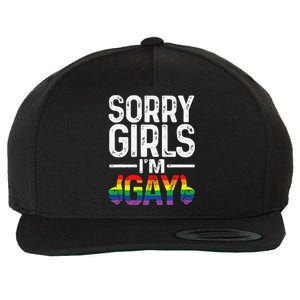 Sorry Girl Im Gay Rainbow Flag Funny Lgbt Pride Gift Wool Snapback Cap