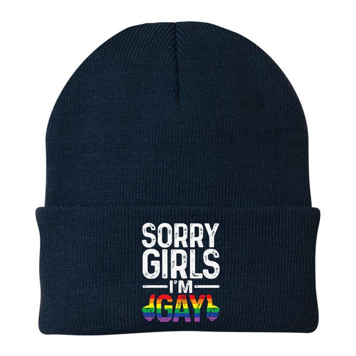 Sorry Girl Im Gay Rainbow Flag Funny Lgbt Pride Gift Knit Cap Winter Beanie