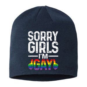 Sorry Girl Im Gay Rainbow Flag Funny Lgbt Pride Gift Sustainable Beanie