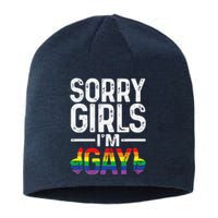 Sorry Girl Im Gay Rainbow Flag Funny Lgbt Pride Gift Sustainable Beanie