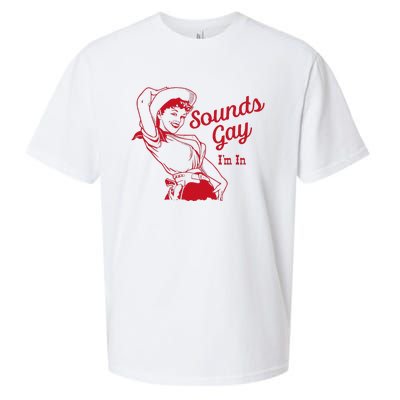 Sounds Gay Im In Lesbian Cowgirl Howdy Lesbians Sueded Cloud Jersey T-Shirt