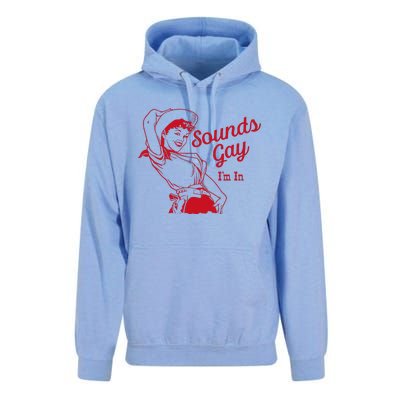 Sounds Gay Im In Lesbian Cowgirl Howdy Lesbians Unisex Surf Hoodie