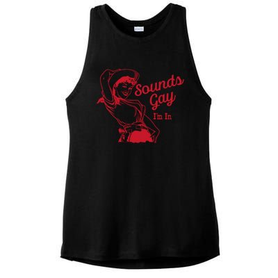 Sounds Gay IM In – Vintage Lesbian Cowgirl Howdy Lesbians Ladies PosiCharge Tri-Blend Wicking Tank