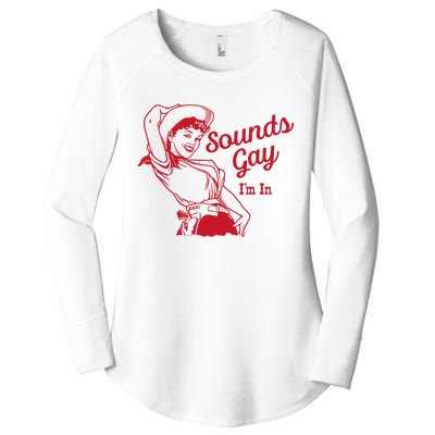 Sounds Gay IM In – Vintage Lesbian Cowgirl Howdy Lesbians Women's Perfect Tri Tunic Long Sleeve Shirt