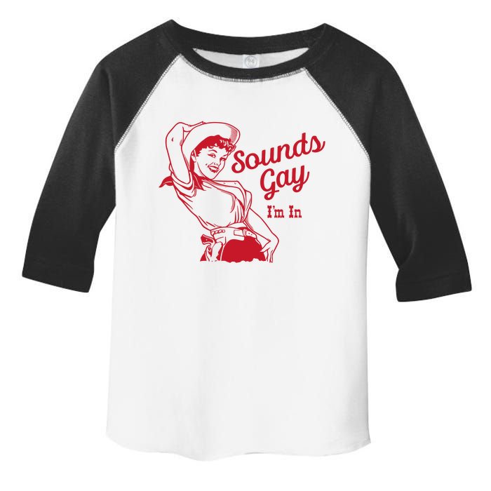 Sounds Gay IM In – Vintage Lesbian Cowgirl Howdy Lesbians Toddler Fine Jersey T-Shirt