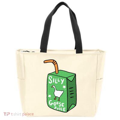 Silly Goose Juice Funny Goose Meme Bird Lover Zip Tote Bag