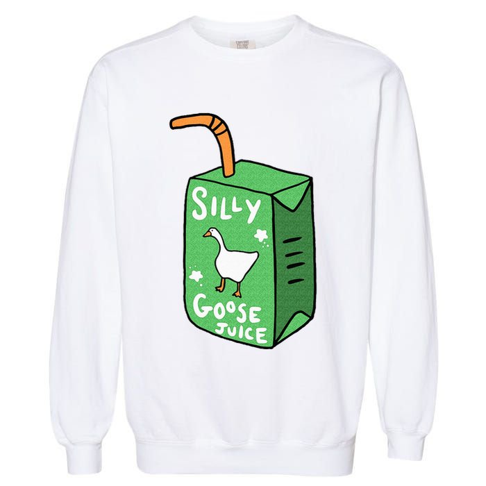Silly Goose Juice Funny Goose Meme Bird Lover Garment-Dyed Sweatshirt