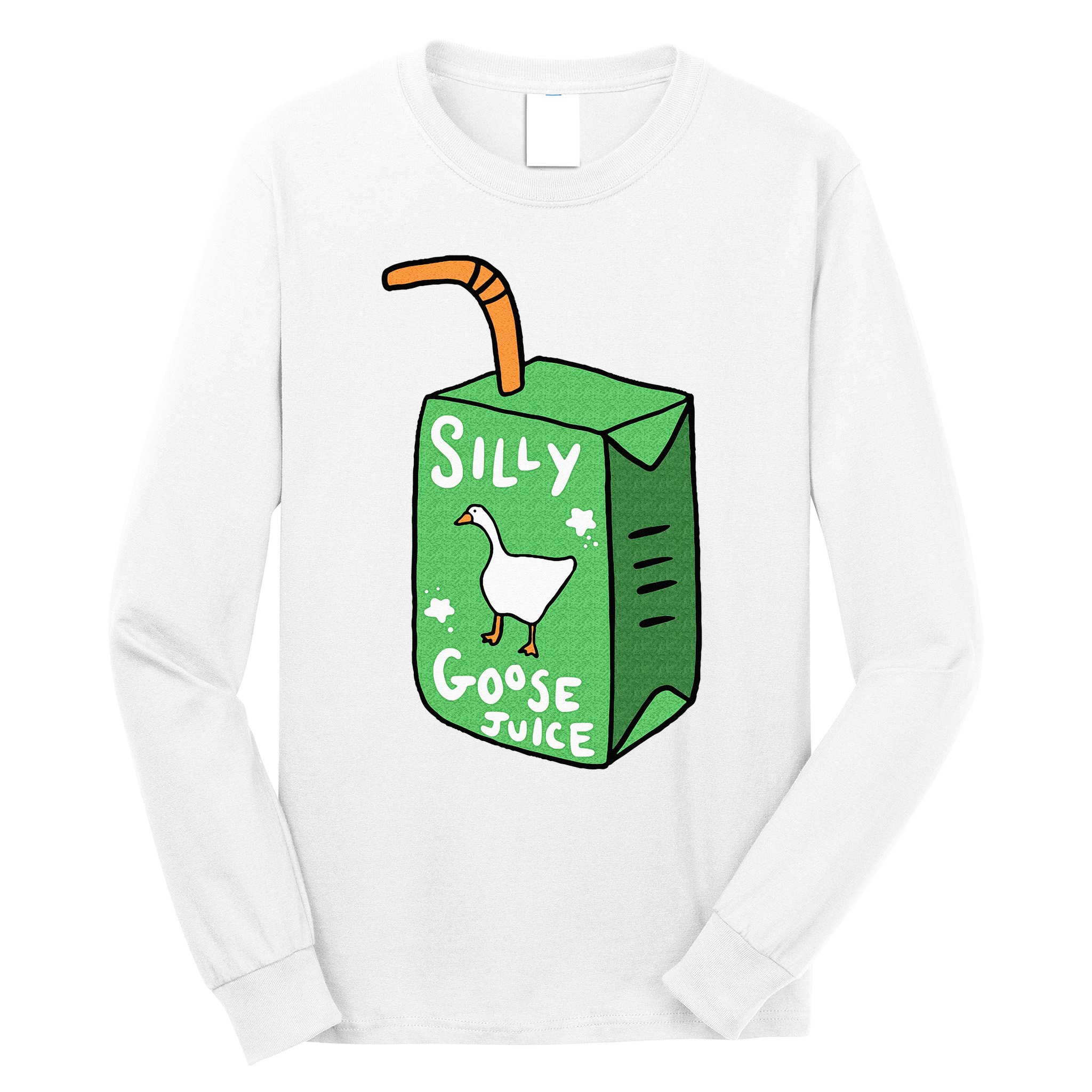 Silly Goose Juice Funny Goose Meme Bird Lover Long Sleeve Shirt