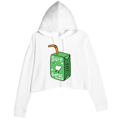 Silly Goose Juice Funny Goose Meme Bird Lover Crop Fleece Hoodie