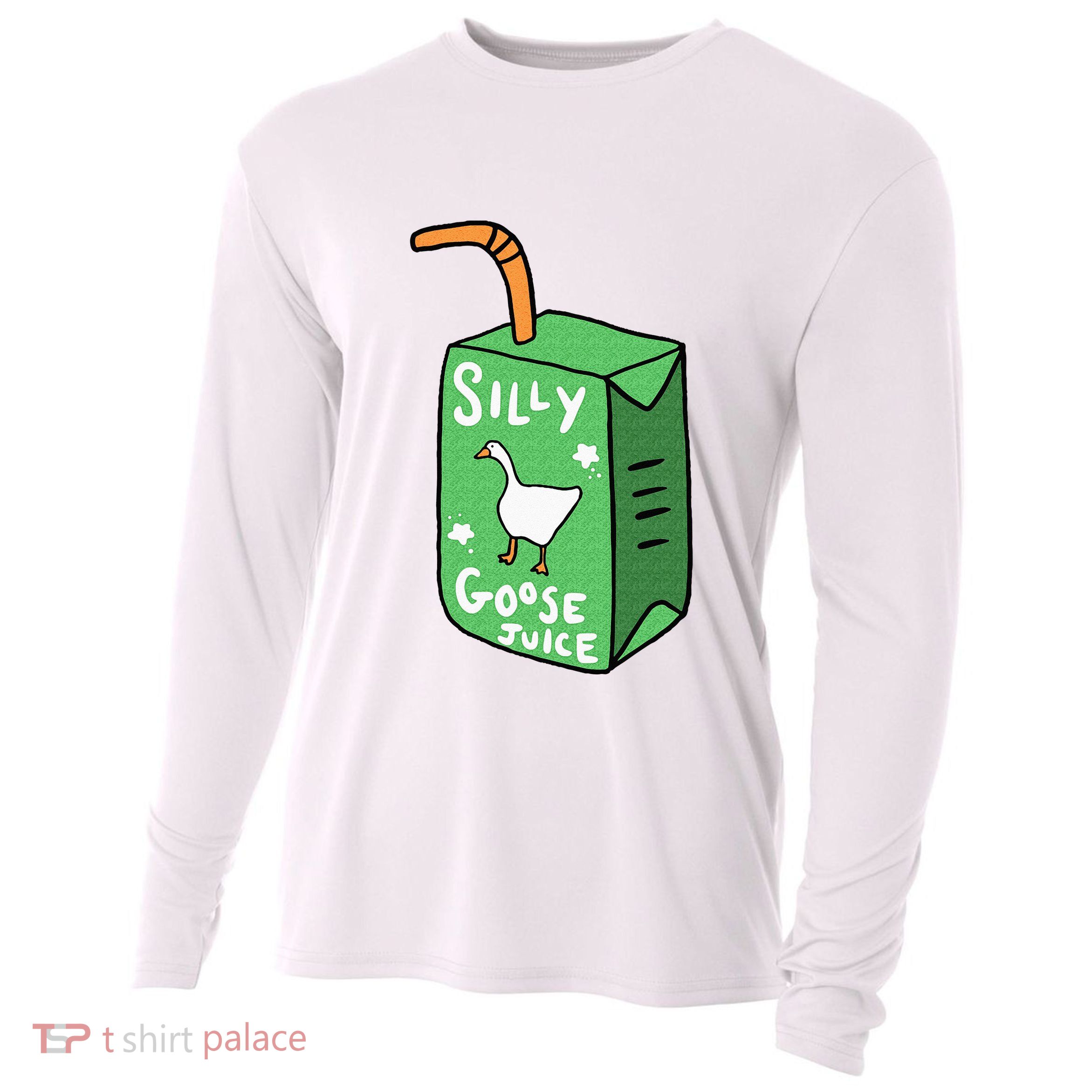 Silly Goose Juice Funny Goose Meme Bird Lover Cooling Performance Long Sleeve Crew