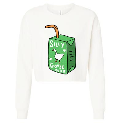 Silly Goose Juice Funny Goose Meme Bird Lover Cropped Pullover Crew