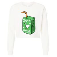 Silly Goose Juice Funny Goose Meme Bird Lover Cropped Pullover Crew