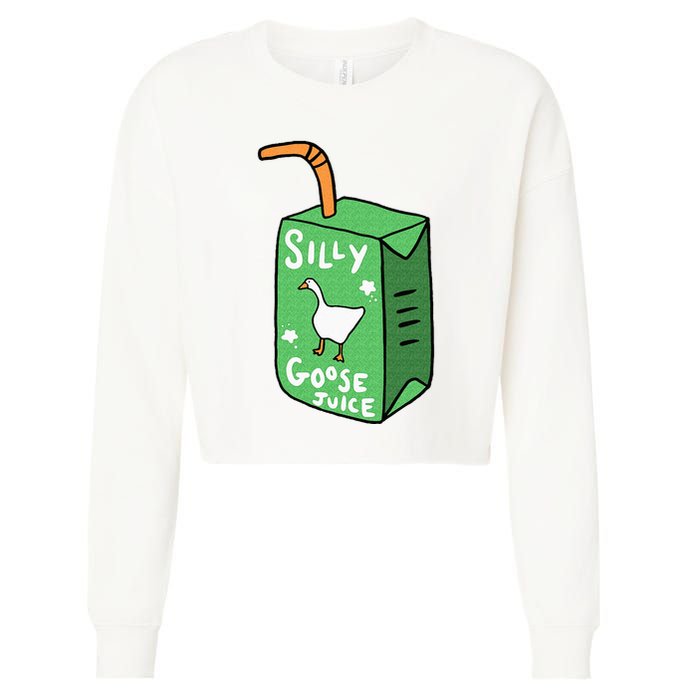 Silly Goose Juice Funny Goose Meme Bird Lover Cropped Pullover Crew
