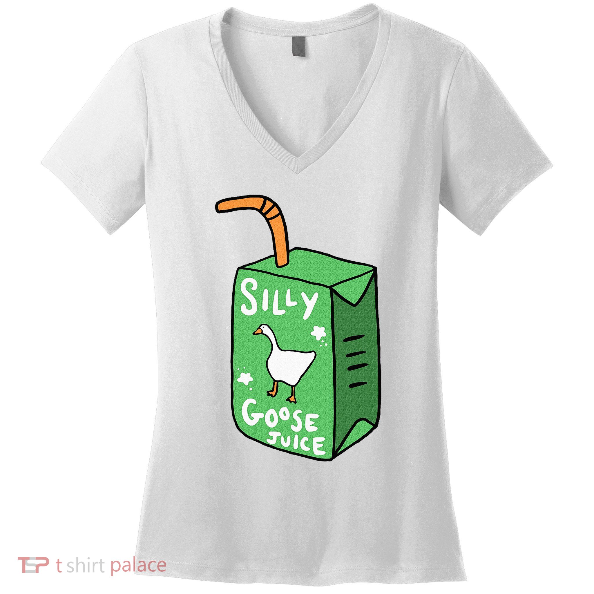 Silly Goose Juice Funny Goose Meme Bird Lover Women's V-Neck T-Shirt